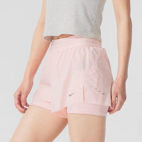 Nike耐克官网粉色短裤女裤子2025冬季新款运动裤透气三分裤HJ5377