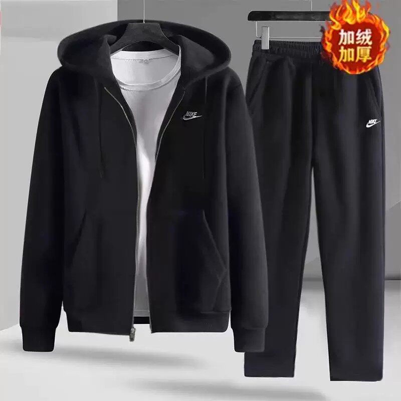 NIKE耐克官方正品男士运动套装2026秋冬新款加绒加厚外套直筒长裤