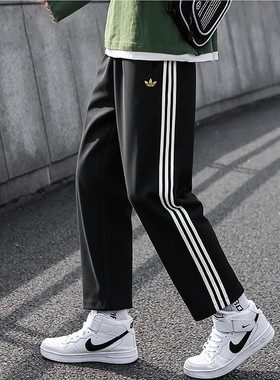 阿迪达斯三叶草男裤2025冬季新款马年新年款运动裤针织长裤KT0652