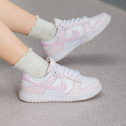 NIKE耐克女鞋粉色情人节礼物平底鞋板鞋新款DUNK休闲鞋FD1449-100