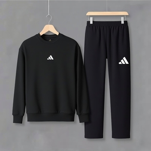 adidas阿迪达斯卫衣直筒长裤运动两件套2026春季新款男子休闲套装