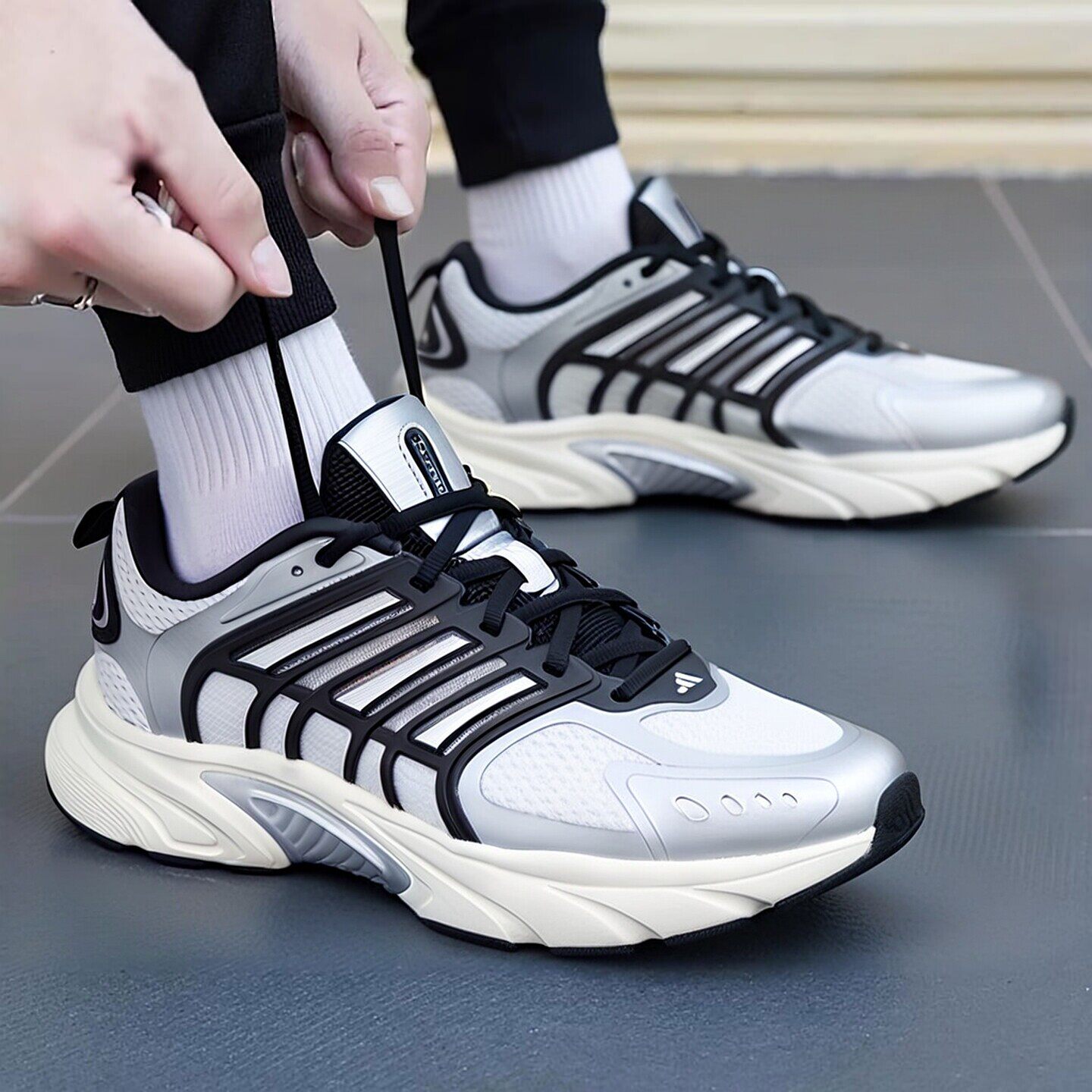 Adidas阿迪达斯官方旗店运动鞋男鞋2026春季新款清风鞋透气跑步鞋