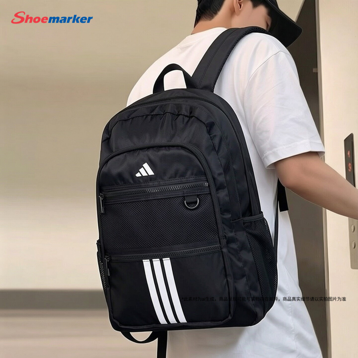 Adidas阿迪达斯双肩包男包官方正品新款黑色大容量学生书包电脑包