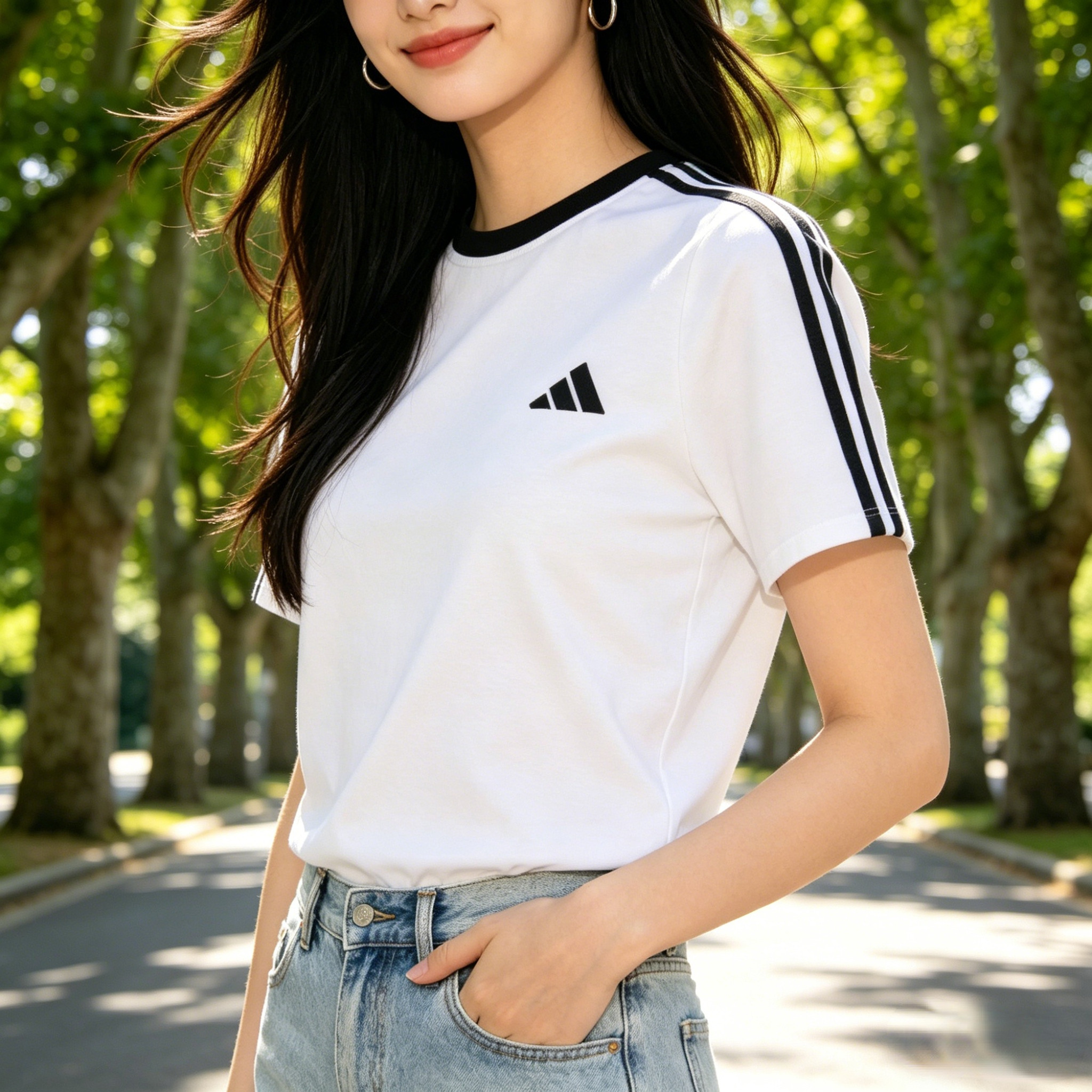 adidas阿迪达斯女装短袖2026夏季运动服半截袖休闲圆领半截袖T恤