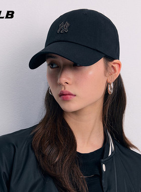 MLB官方NY鸭舌帽男女帽子2025新款遮阳运动帽黑色棒球帽3ACPB074N