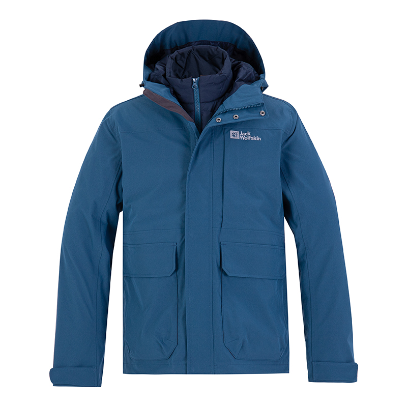 狼爪男运动服户外防风保暖600蓬羽绒内胆三合一夹克5121332