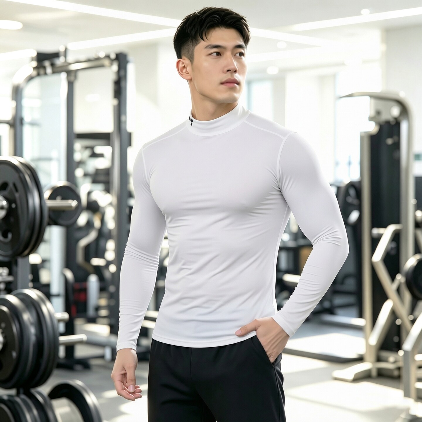 UA安德玛训练服男款2026新款男装运动上衣速干弹力紧身衣长袖T恤