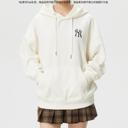 MLB官方男女装2026春季新款宽松套头衫情侣NY运动服卫衣3AHDV0361
