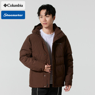 哥伦比亚男子户外金点热能保暖连帽羽绒服春季新款运动外套XE3760