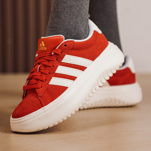 厚底休闲鞋 红色板鞋 KJ2065 官方旗店2026新年款 Adidas阿迪达斯女鞋