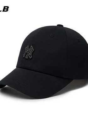 MLB官方黑色鸭舌帽NY男帽2025新款户外运动遮阳棒球帽女3ACPB074N