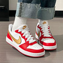 女鞋 平底鞋 2025新款 男女童运动休闲鞋 红色COURT板鞋 耐克官方正品