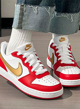 耐克官方正品女鞋2025新款红色COURT板鞋男女童运动休闲鞋平底鞋