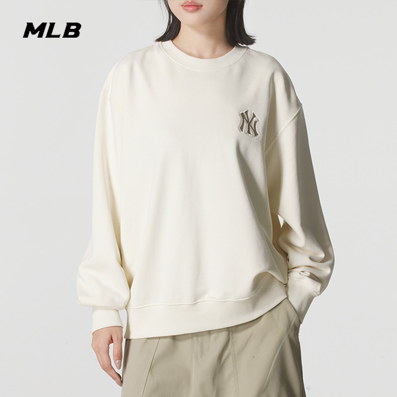 MLB官方NY卫衣男女装2025秋季新款运动服宽松圆领套头衫3AMTM0854