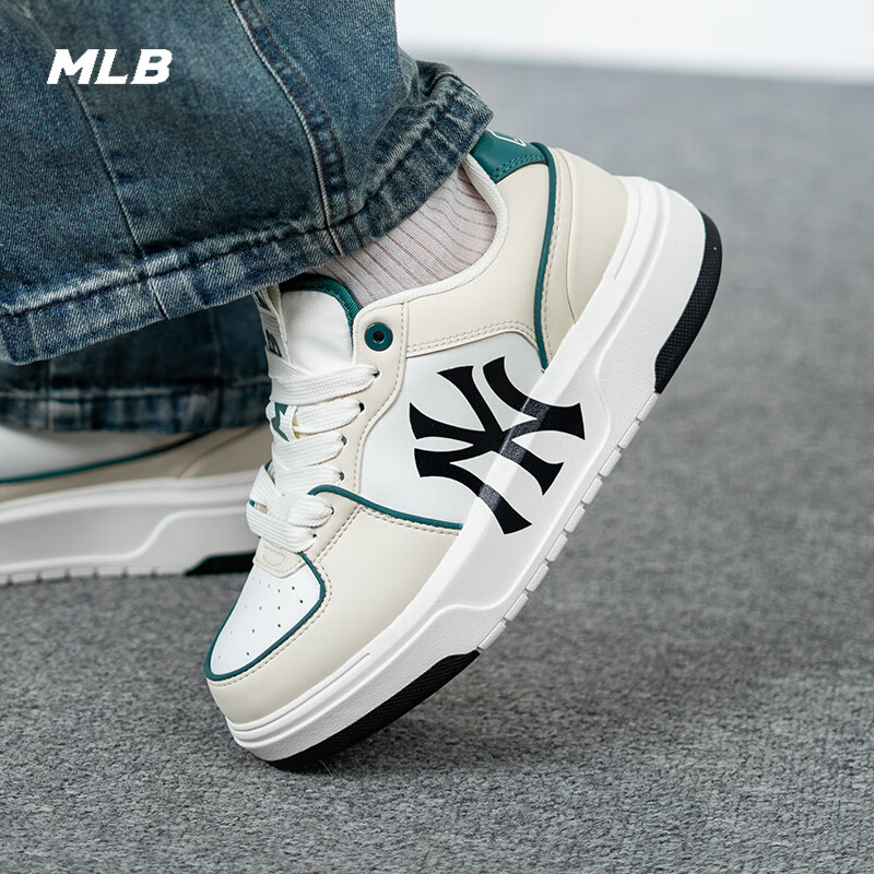 MLB官方NY厚底板鞋2025新款男鞋女鞋低帮休闲鞋运动鞋3ASXCLB3N