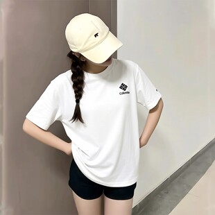 Columbia哥伦比亚户外春季新款女子吸湿速干运动短袖T恤XR6735