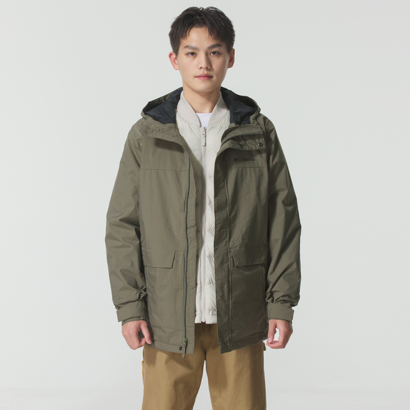 哥伦比亚官网男装秋季新款运动服户外连帽防风衣夹克外套WE9252