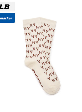 MLB官方NY满标老花男袜女袜2025新款休闲袜子透气中筒袜3ASOMM13N
