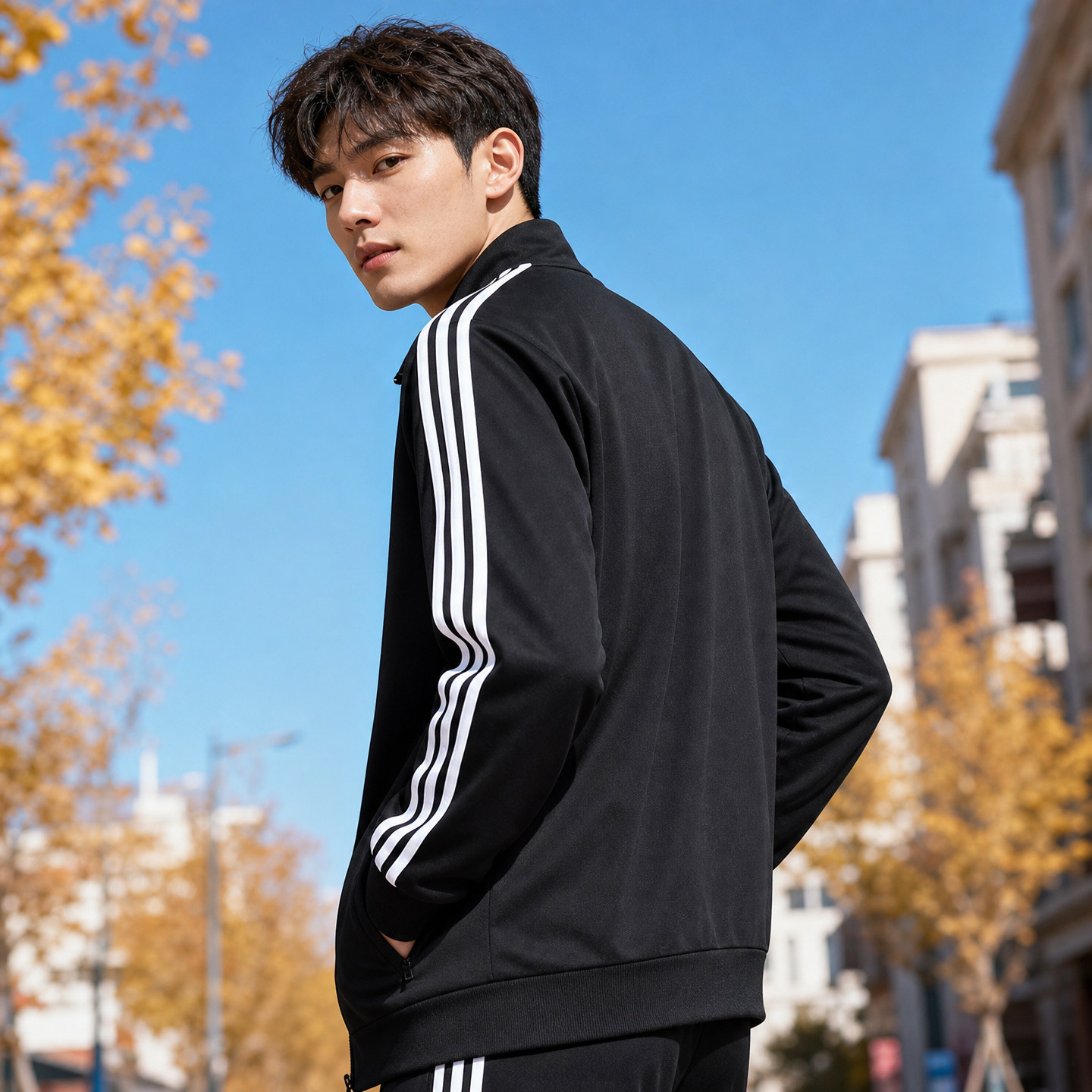 Adidas阿迪达斯夹克男款2026秋季新款男装针织立领外套修身运动服图片
