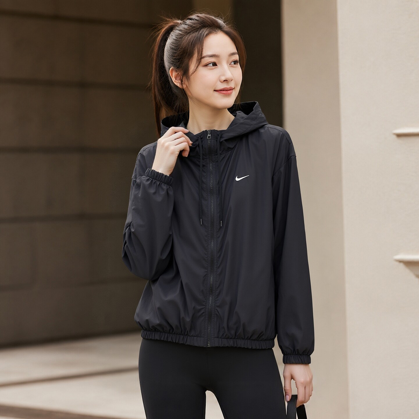 耐克女款外套Nike官方正品梭织夹克2026秋季新款黑色休闲运动服