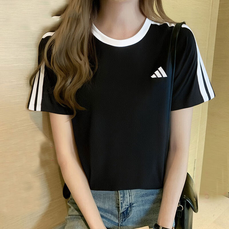 Adidas/阿迪达斯短袖T恤女装上衣2025夏季新款运动休闲半袖JY7612