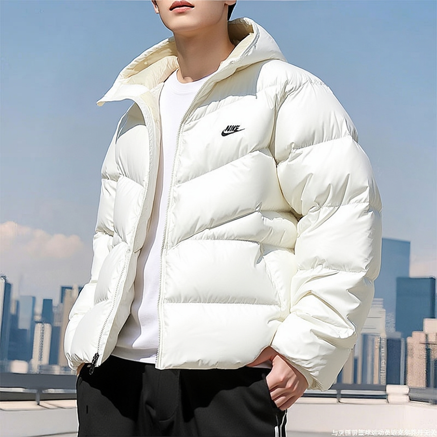 NIKE耐克羽绒服男2025冬新款宽松保暖拒水连帽夹克外套HQ7791-133