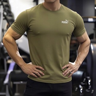跑步运动T恤透气圆领纯棉短袖 PUMA彪马正品 新款 2026春季 男 男装