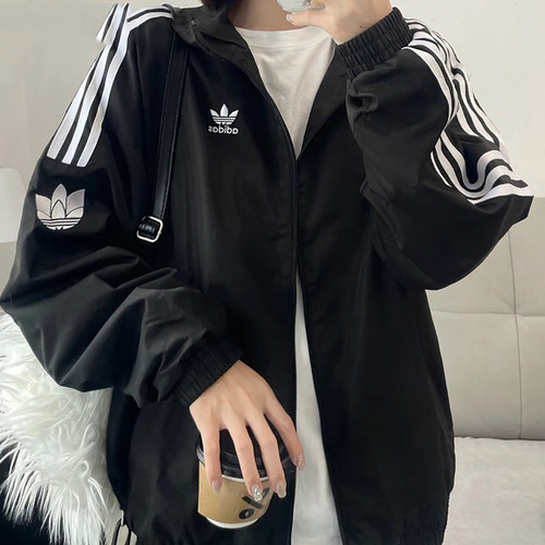 阿迪达斯三叶草男女同款外套2024冬季新款经典运动休闲夹克JL8396