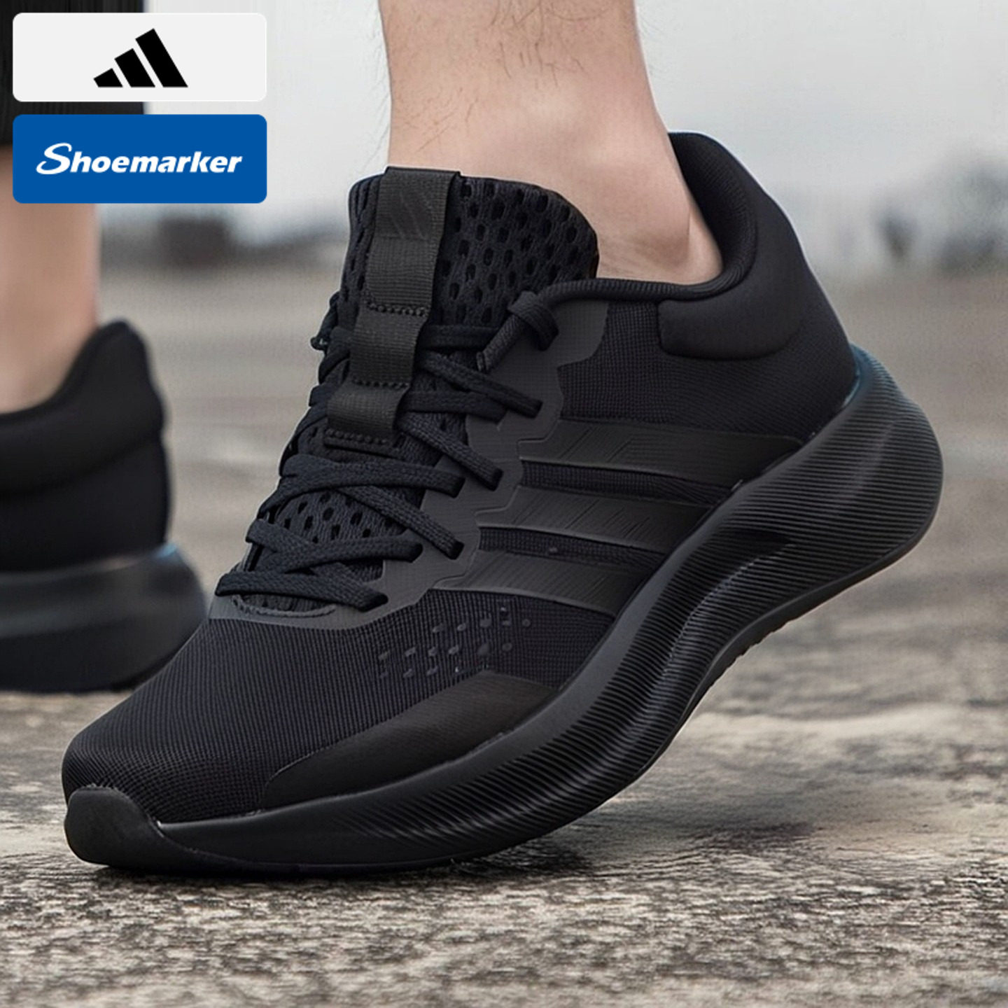 阿迪达斯官方跑步鞋男2025秋季新款网面运动鞋透气鞋子黑武士跑鞋
