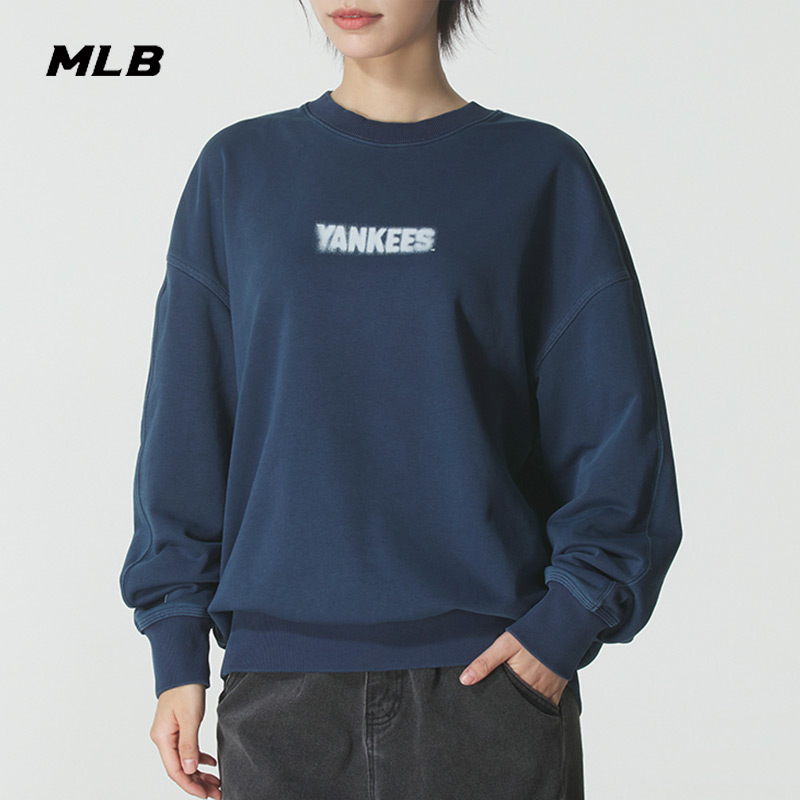 MLB官网圆领卫衣男女装2025冬季新款运动服休闲套头衫潮3AMTB1454