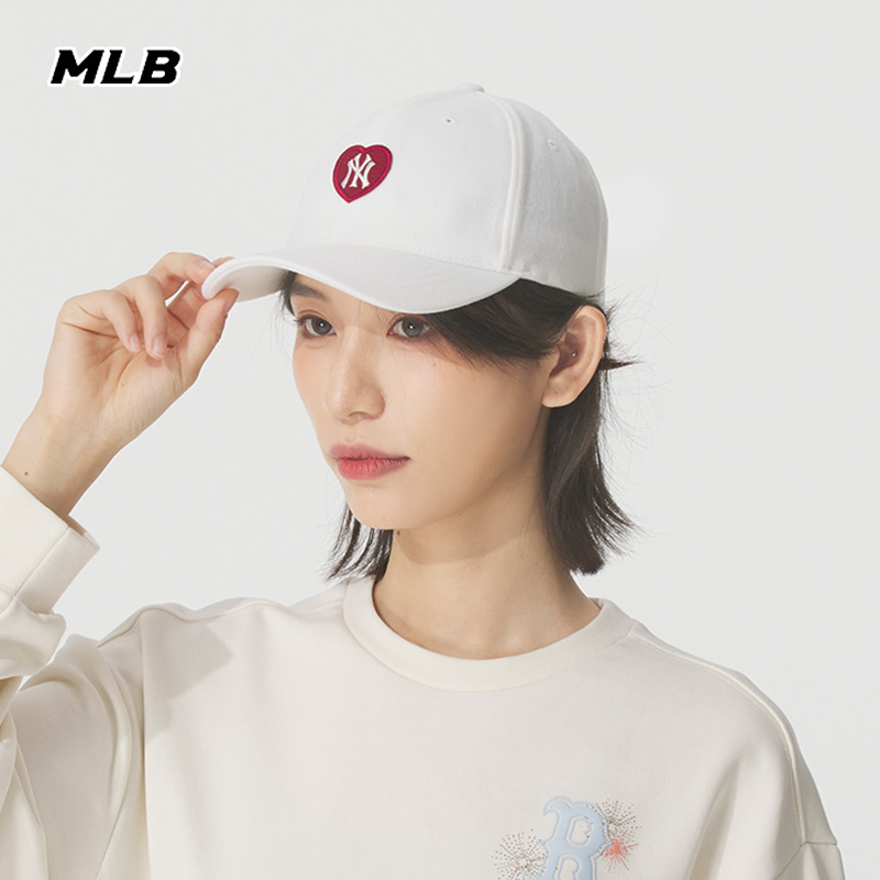 MLB儿童爱心鸭舌帽男女帽子2025秋季新款棒球帽运动帽7ACPH025N