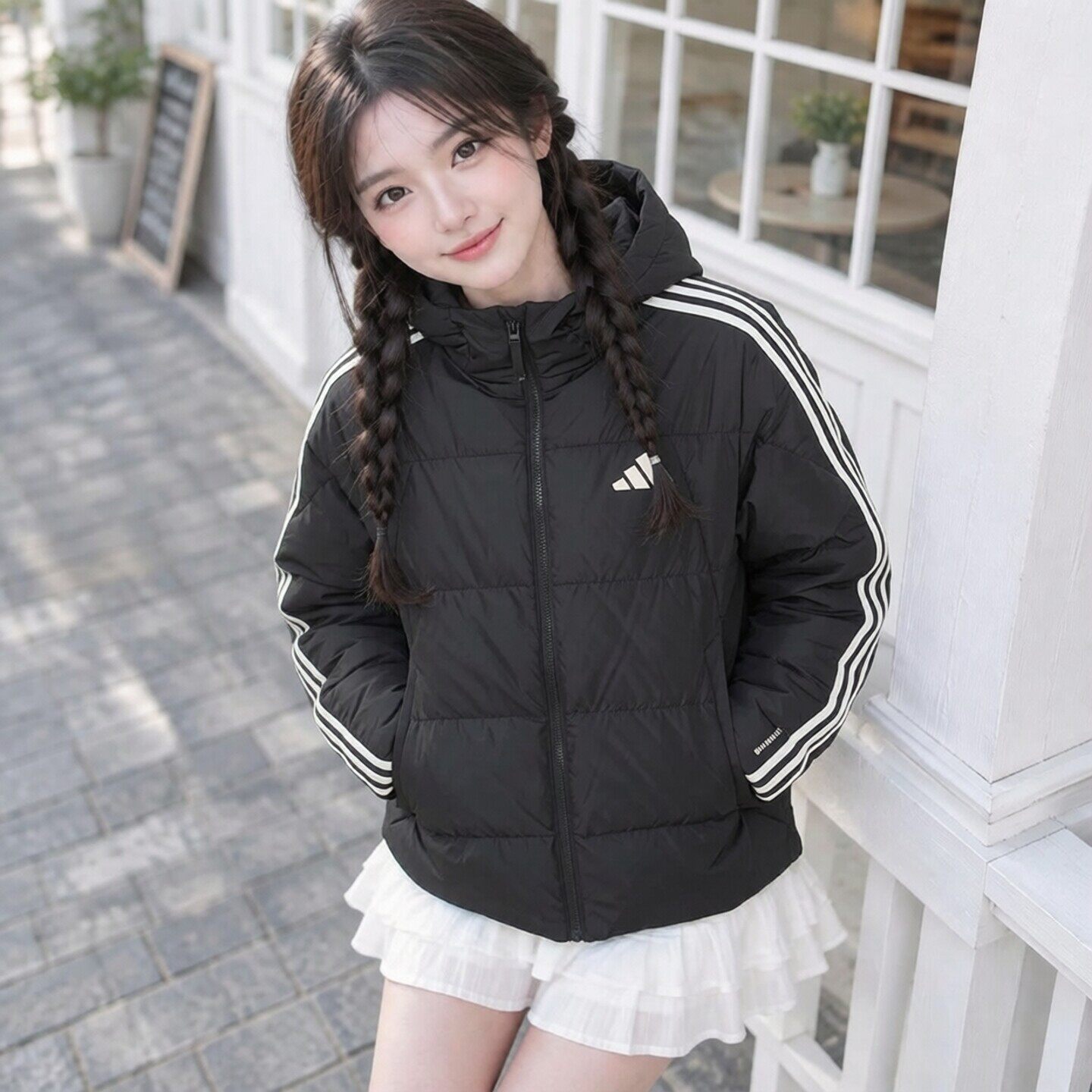 阿迪达斯外套情侣款女装官方正品运动服上衣2026冬季新款羽绒服