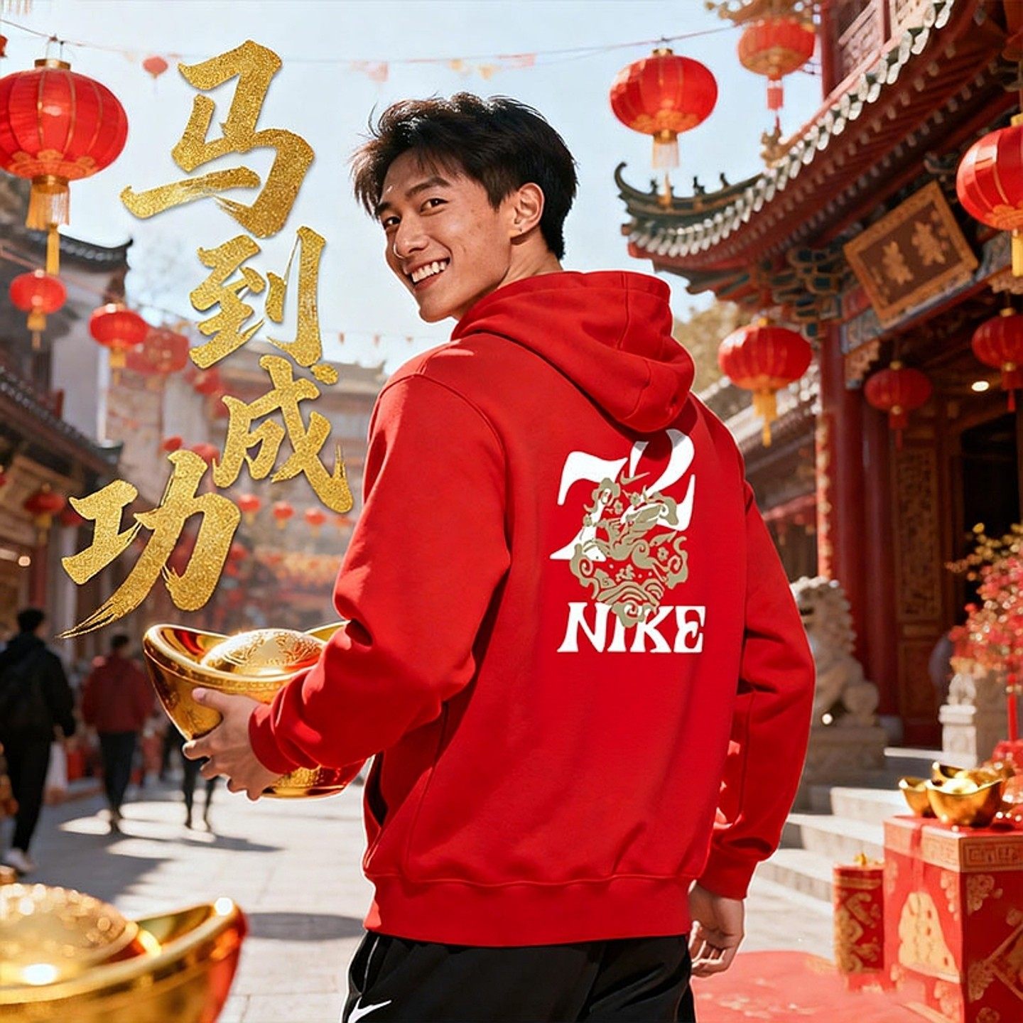 Nike耐克男子卫衣新年款红色飞马刺绣春休闲针织套头衫IQ3707-657,运动服/休闲服装,运动卫衣/套头衫,淘宝优惠券,粉丝福利购,淘宝优惠卷