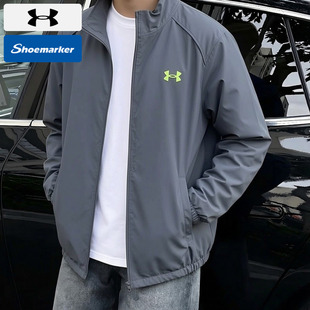 安德玛男子梭织夹克春季新款户外运动外套休闲上装男士健身训练服