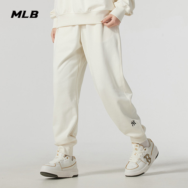 MLB官方男女裤子2025新款针织长裤休闲运动裤收口束腿裤3APTB0151