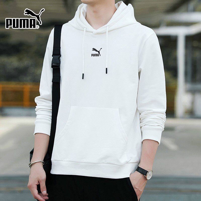 PUMA彪马白色连帽卫衣男
