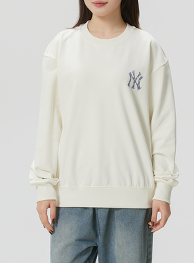 MLB大标圆领卫衣男女装2026春季新款休闲套头衫运动服潮3AMTM0961