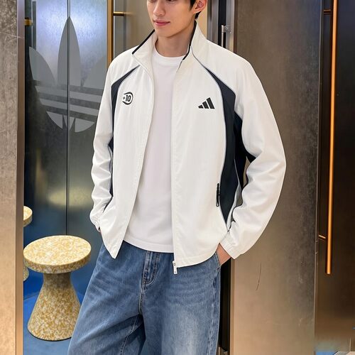 阿迪达斯男装2026春秋款运动服梭织夹克休闲立领户外出行舒适外套