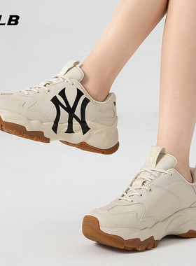 MLB厚底休闲鞋2025新款复古男鞋女鞋NY运动鞋轻便老爹鞋3ASHC104N