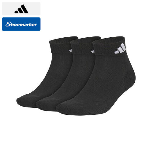 Adidas阿迪达斯短袜男袜女袜三双装黑色休闲袜跑步袜JC9271