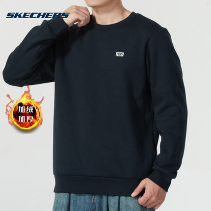 斯凯奇圆领卫衣男女同款夏季新款情侣休闲运动服加绒保暖套头衫潮