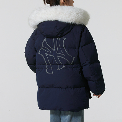 MLB官网派克服男女工装毛领鹅绒羽绒服25冬季新款运动服3ADJB0656