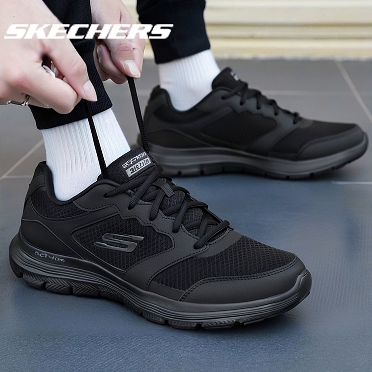 斯凯奇秋冬新款男鞋正品休闲鞋轻便软底运动鞋户外健步鞋老人鞋