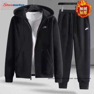 耐克NIKE官网加绒加厚套装男子2025夏季新款外套长裤两件套