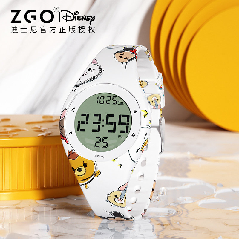迪士尼手表女电子儿童小学生防水防摔初中学生ins风女童女孩可爱