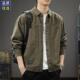 休闲翻领衬衫 2025新款 春季 夹克男宽松大尺码 外套 春秋上衣纯棉工装