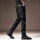 直筒黑色水洗休闲长裤 男潮牌宽松新款 子男 高端简约原色牛仔裤 秋季