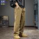 2026新款 男春季 老钱风工装 裤 美式 子纯棉直筒长裤 复古卡其色休闲裤