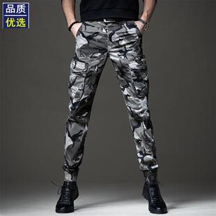 裤 休闲小脚裤 男新款 特种作战伞兵裤 子男 束脚修身 春秋硬迷彩工装
