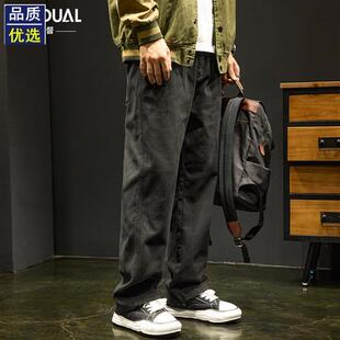 春季 子男士 直筒宽松大码 纯棉阔腿垂感日系潮牌休闲长裤 工装 男款 裤